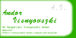 andor visnyovszki business card